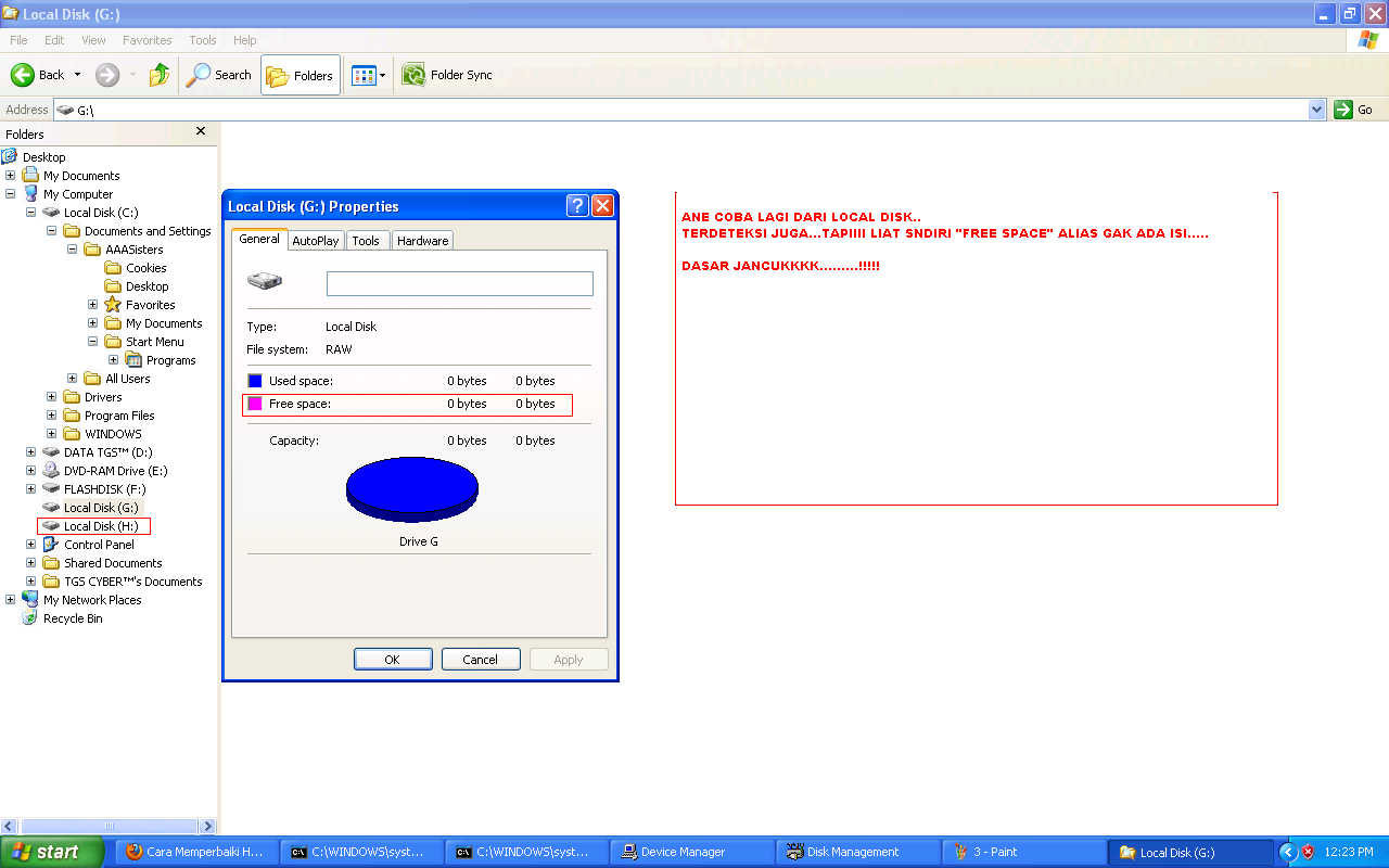 HDD EKsternal Tidak bisa Diformat...... help me...(with screnshoot)
