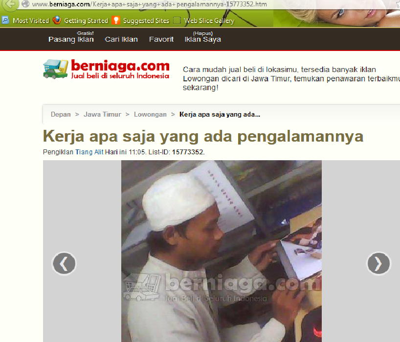 Berniaga.com ada yang cari kerja..