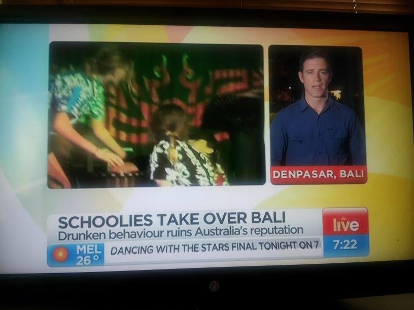 School's out Bali in . Schoolies hit kuta 