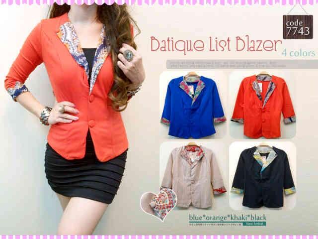 atasan,kantor,kemeja,batik,rok,dress,bruklat blazer termurah