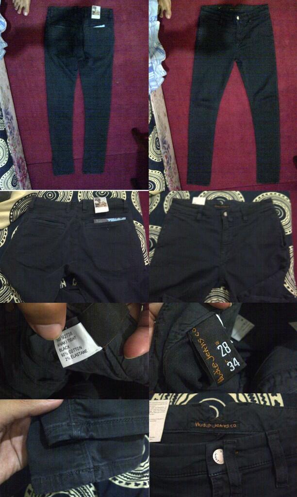 Nudie Khaki Tight Black ORIGINAL Size 28/34 2nd but like new cuma fitting doank