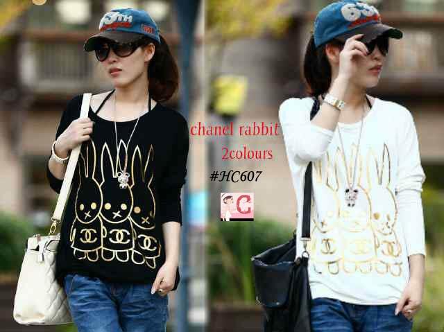 kaos korea rabbit voil bahan spandex
