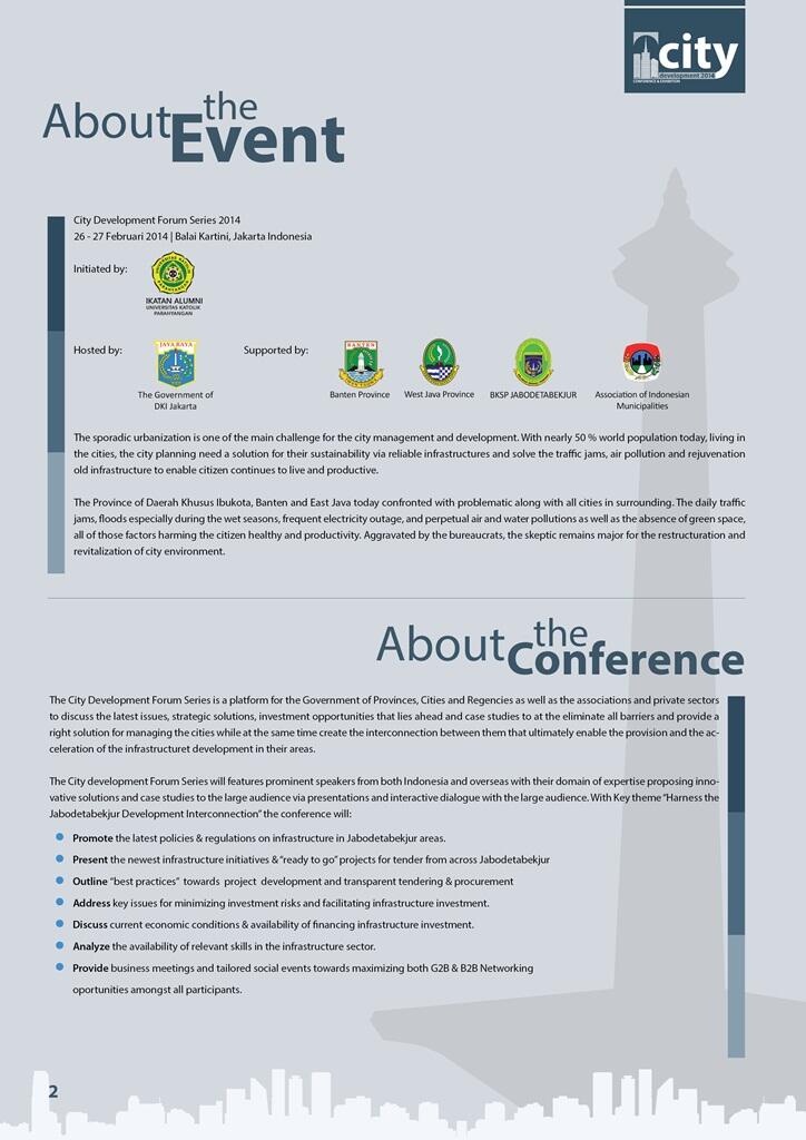 CITY DEVELOPMENT 2014 - KONFRENSI PENGEMBANGAN SOLUSI INFRASTURKTUR KOTA MASA DEPAN