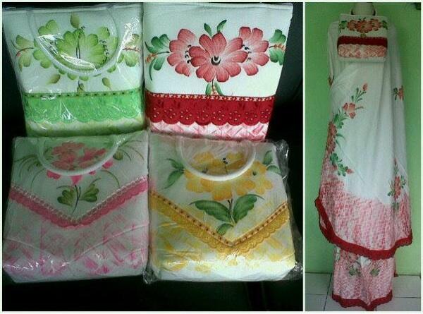 MUKENAH kain santung CANTIK ( bahan adem )