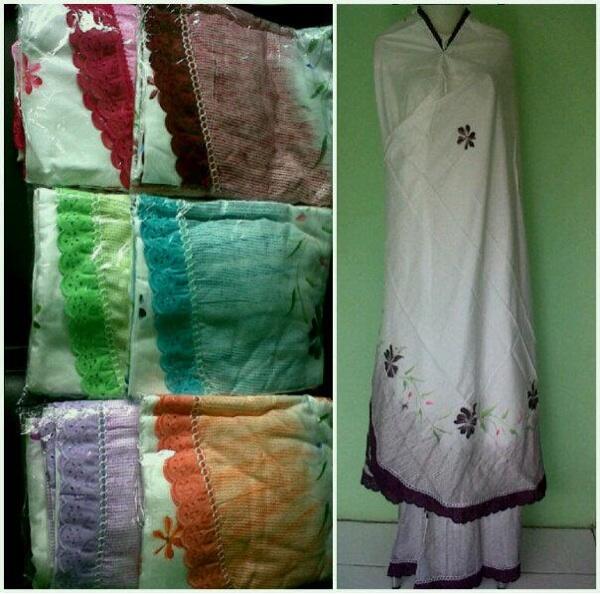 MUKENAH kain santung CANTIK ( bahan adem )