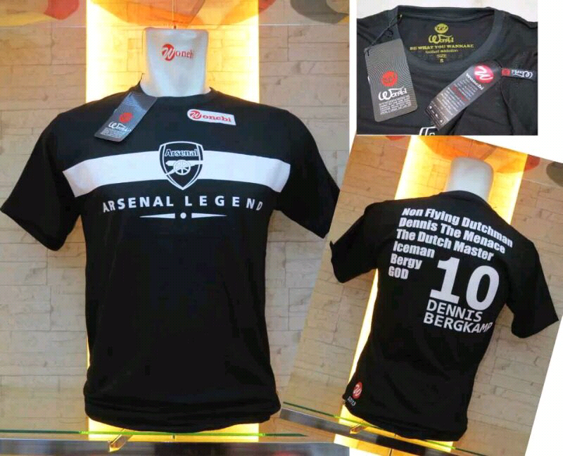 T-SHIRTS BOLA ARSENAL LEGEND DENNIS BERGKAMP