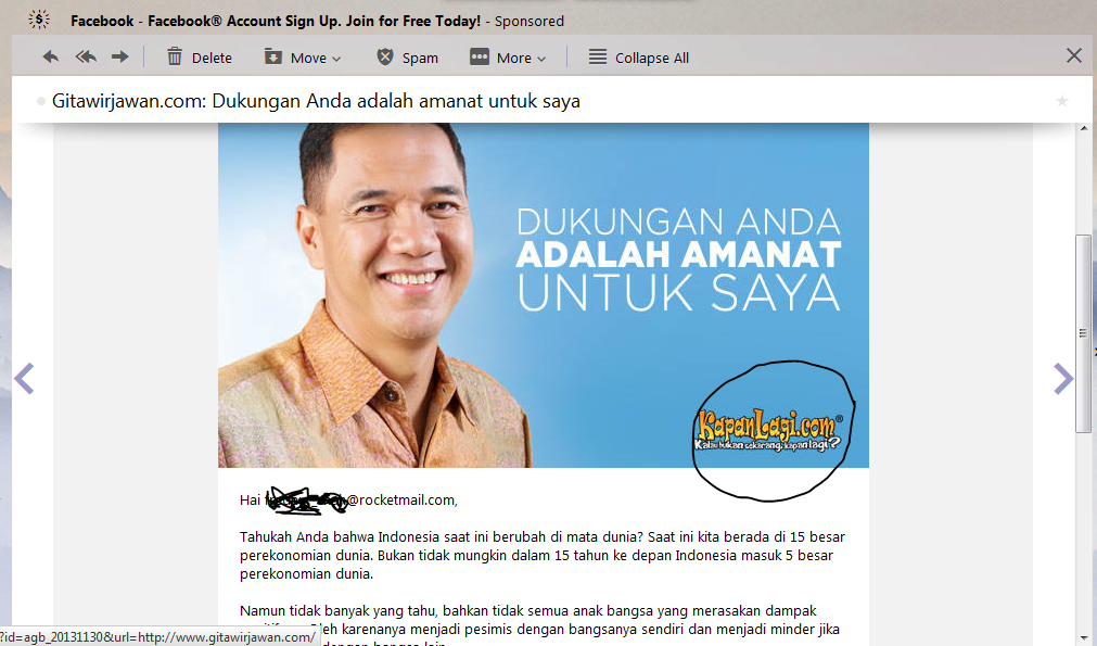&#91;Tersanj(d)ung&#93; GAN ANE DIKIRIM E-MAIL SAMA ORANG YG HAMPIR JADI BAKAL CALON PRESIDEN