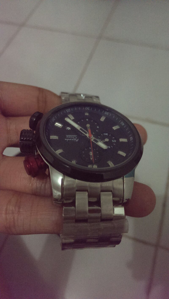 WTS alexandre christie 6163 BNOB warna silver plat hitam,jual cepat!!