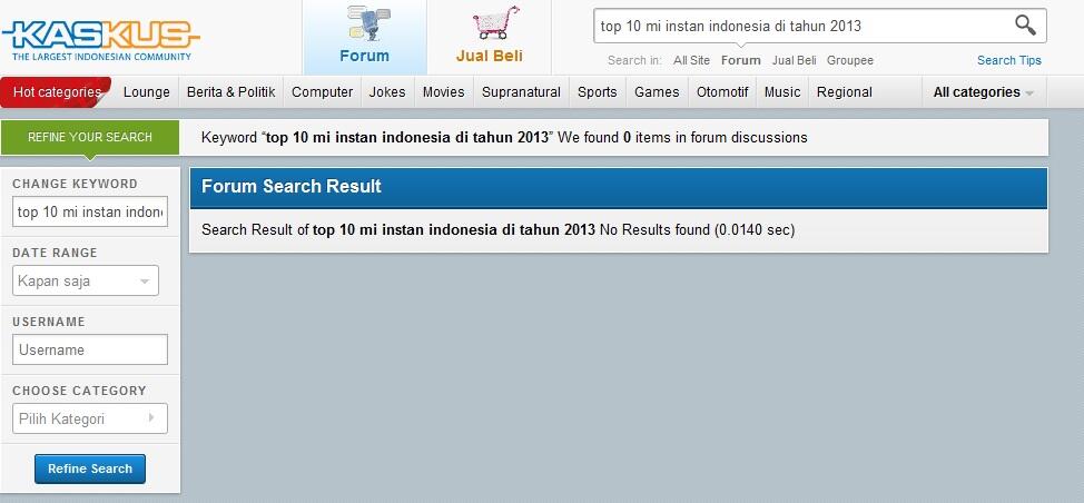 TOP 10 Mi Instan Indonesia di tahun 2013