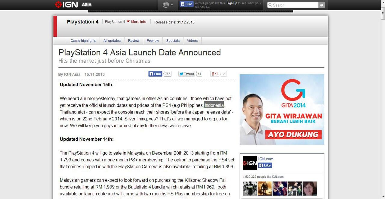 Playstation 4 (PS 4) Tanggal Resmi Masuk Indonesia 