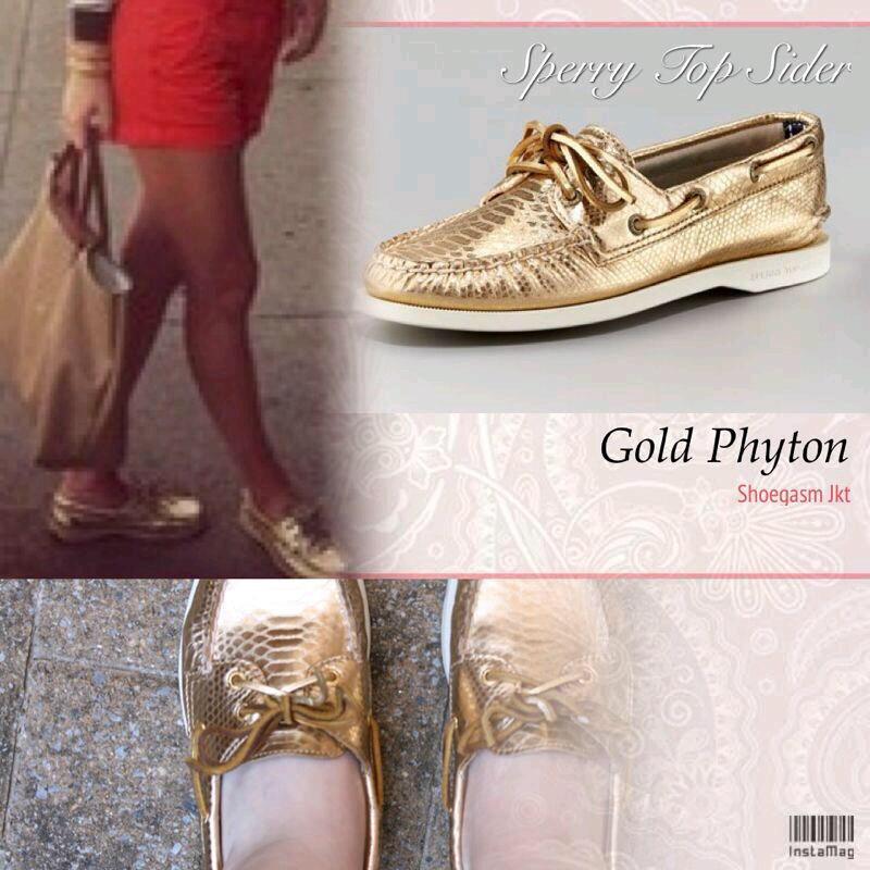 Sperry topsider women gold metallic & phyton