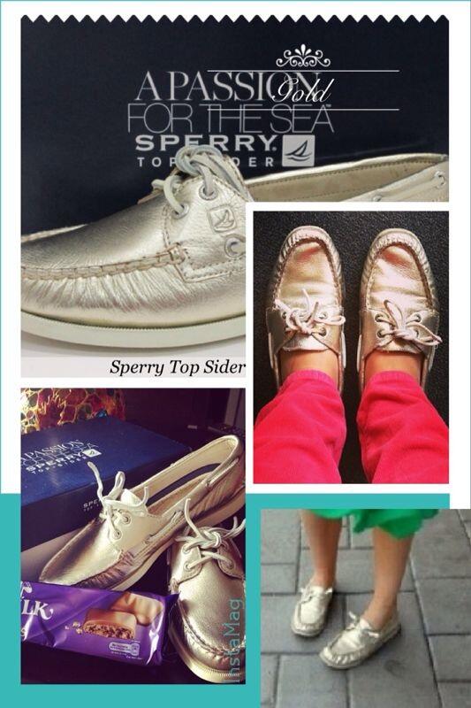 Sperry topsider women gold metallic & phyton