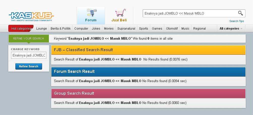 Enaknya jadi JOMBLO &lt;&lt; Masuk MBLO