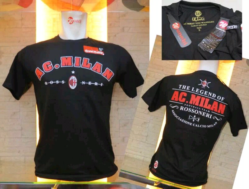 KAOS DISTRO FOOTBALL AC MILAN BLACK AND RED
