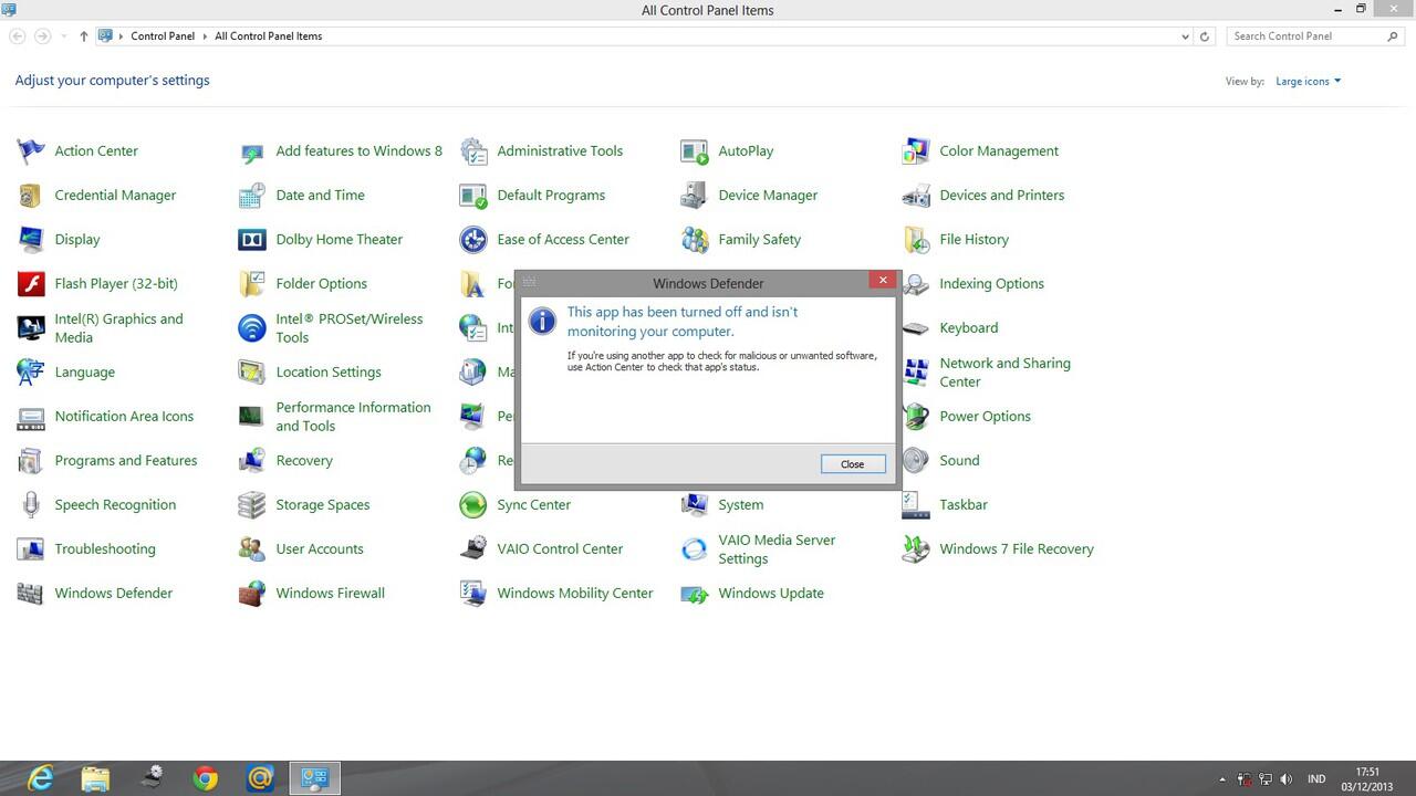 setelah di nonaktifkan, tdk mau terbuka windows defender