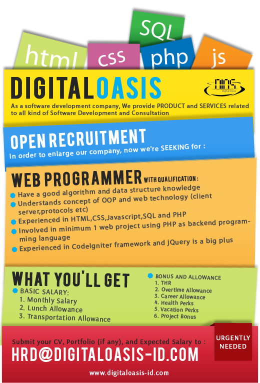 Penawaran Job/Project/Lowongan Kerja: Web Development 