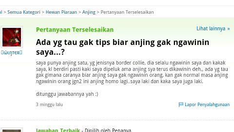 Pertanyaan di &quot;Yahoo answer&quot; yg bikin ngakak