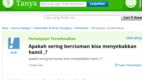 Pertanyaan di &quot;Yahoo answer&quot; yg bikin ngakak