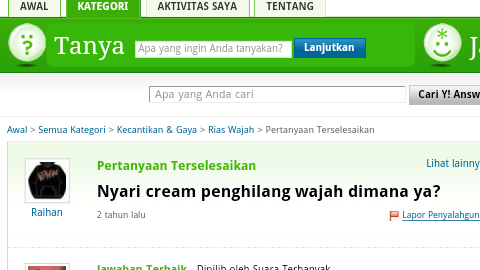 Pertanyaan di &quot;Yahoo answer&quot; yg bikin ngakak