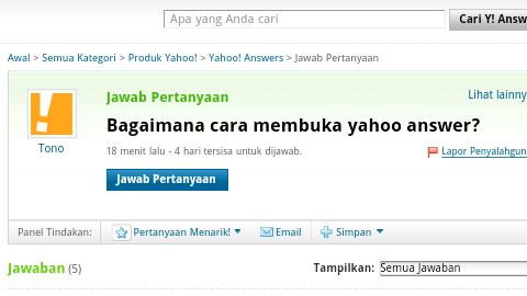 Pertanyaan di &quot;Yahoo answer&quot; yg bikin ngakak