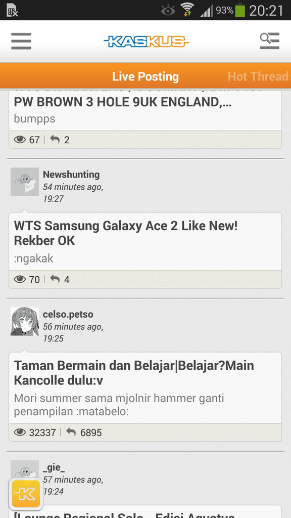 Test app baru Kaskus