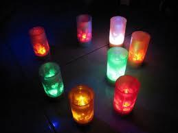 lampu lilin bentuk gelas kecil unik dinyalakandan di matikan dengan di tiup
