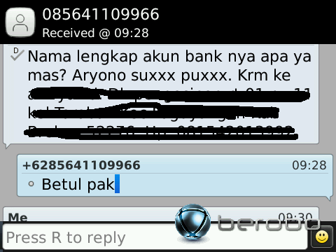 SURAT TERBUKA BUAR BRISAZ HP 085641109966 REK BNI 0140164173 ATAS NAMA ARYONO SURYO 