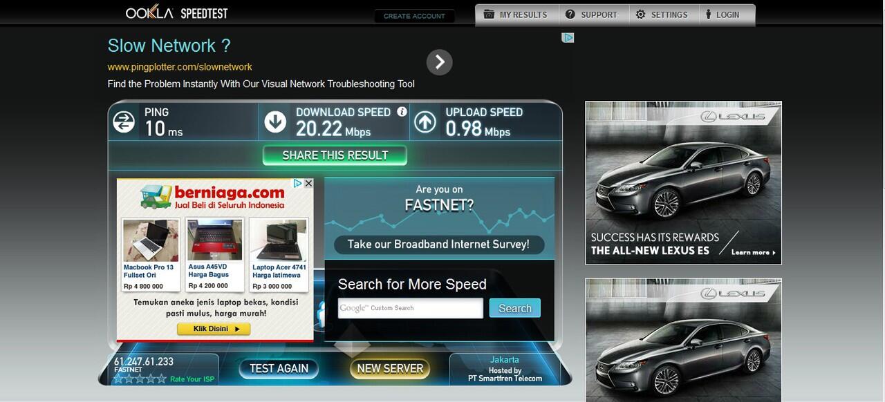 Test speed agan dimari