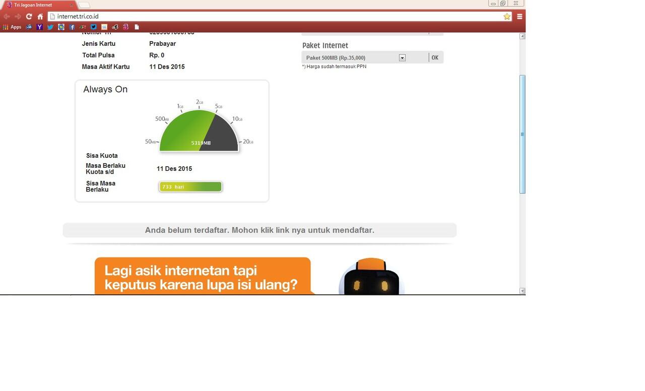 Perdana Mentari 3GB 7GB 9GB Reguler 24 Jam 3 Bulan