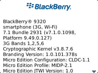 BB Blackberry Curve Armstrong 9320 White Garansi TAM Palembang
