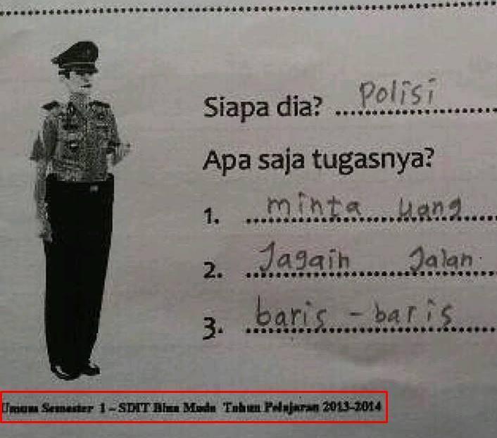 Jawaban LUGU seorang anak kecil Tentang Pak Polisi