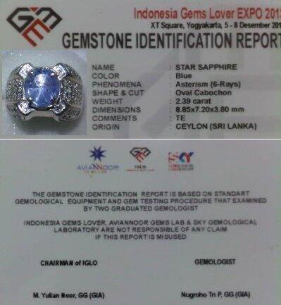 Blue Sapphire Star Kristal Super Quality + Limited Edition Memo