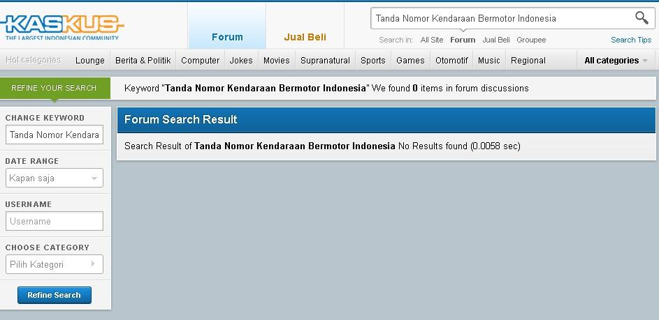 Tanda Nomor Kendaraan Bermotor Indonesia