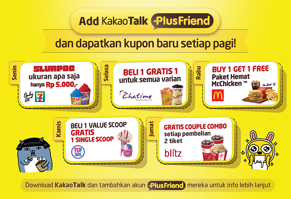 Pengen dpt Gratisan dari 7-Eleven, Chatime, MCD, Baskin-Robbins ato Blitzmegaplex?