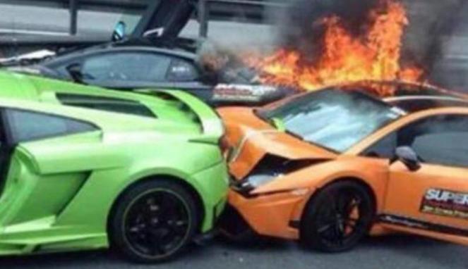 Kecelakaan Termahal di Malaysia, 3 Lamborghini Terbakar