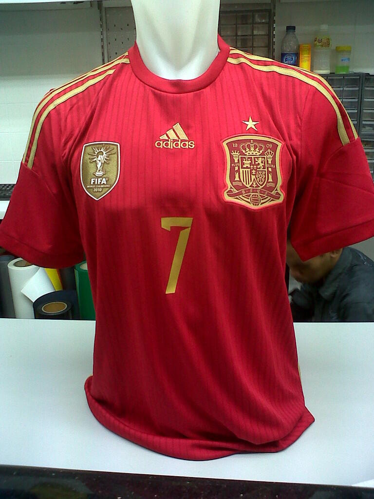 TIMNAS SPANYOL HOME,AWAY PIALA DUNIA 2014 BRAZIL,GRADE A3 THAILAND&GO CHINA READY