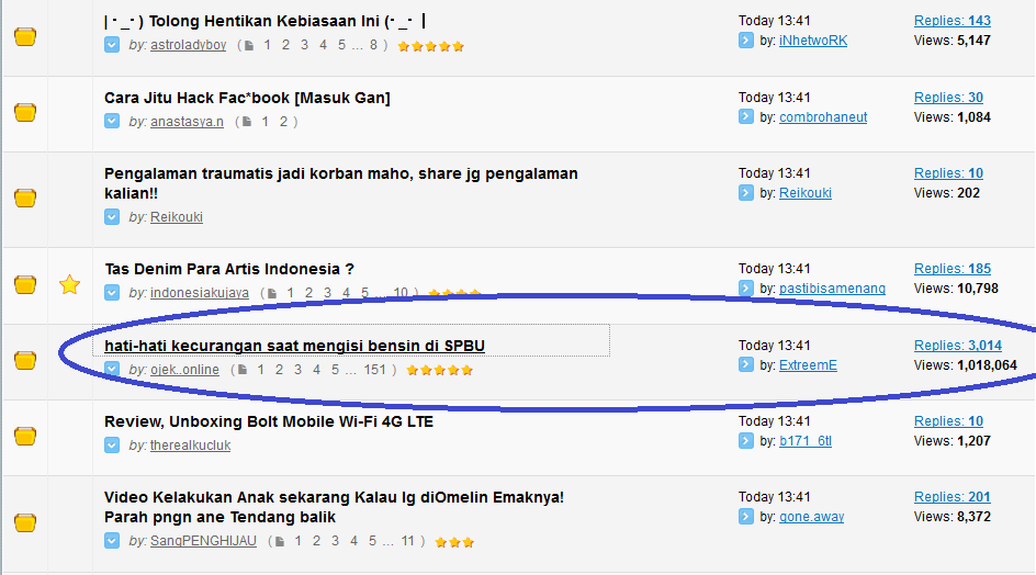 Thread 1000,000 lebih View yang Komen Cuma......!!!
