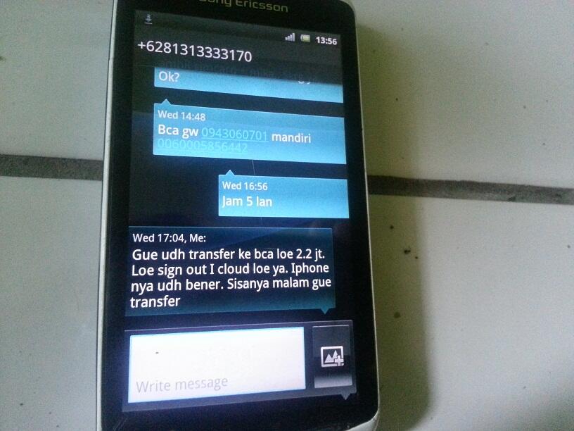 Maling Atas Nomor 081313333170 JOHANES BOYKE LEONAR