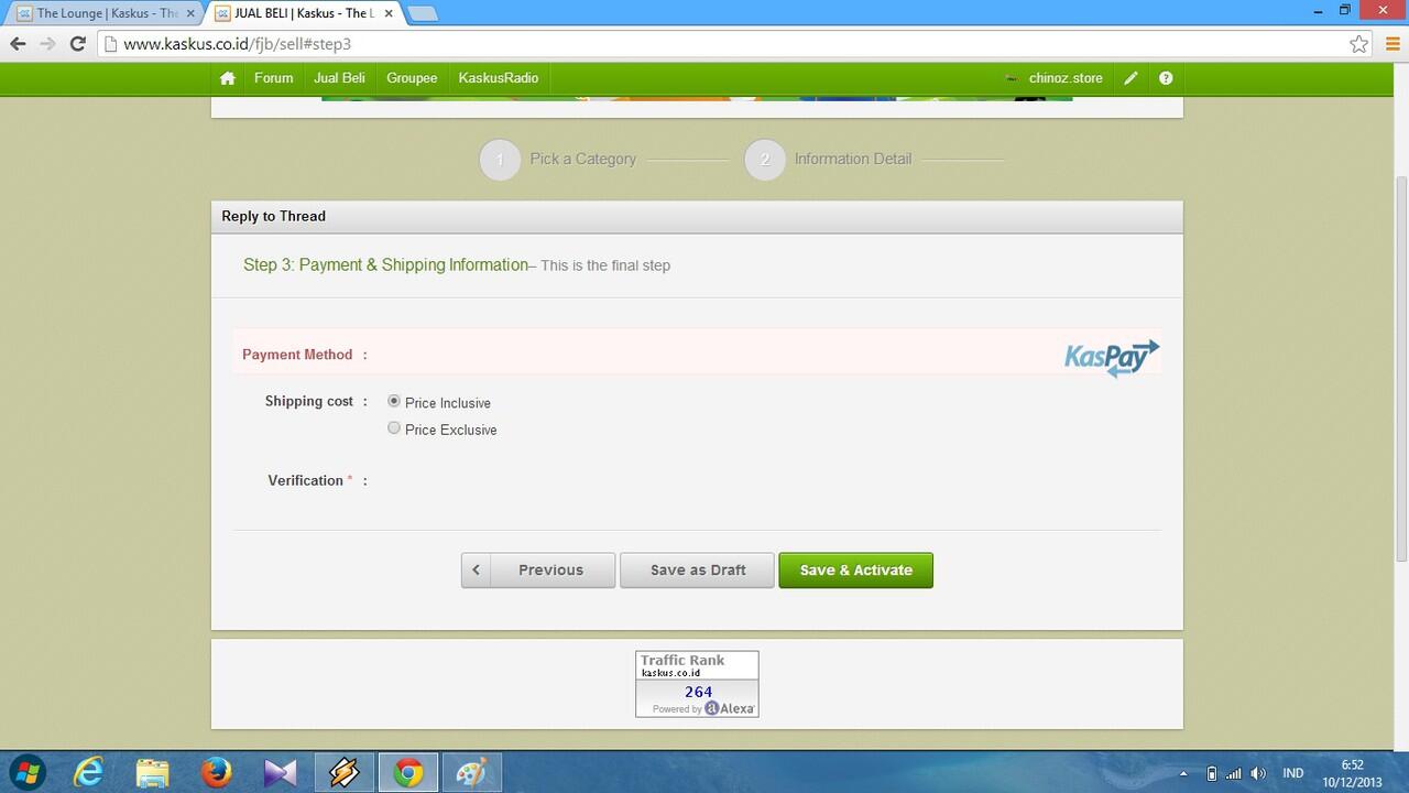 &#91;Hidden&#93; STEP 3 FJB : Payment &amp; Shipping Information ???