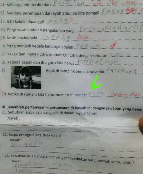 seneng hasil ulangan anak ane bagus TAPI..........