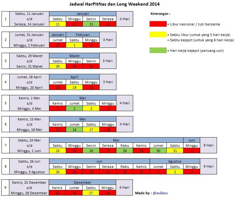 RENCANAIN LIBURAN 2014 DARI SEKARANG NYOK!! (jadwal liburan+cutibersama+harpitnas)