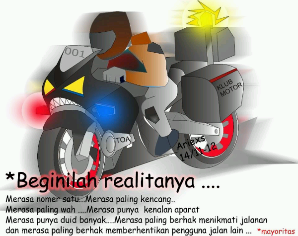 biker yang pake lampu strobo masuk sini lo...!!