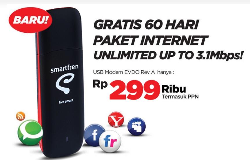 MODEM Smartfren EC 176-2 (UNLIMITED 60 HARI) CUMA RP.275.000