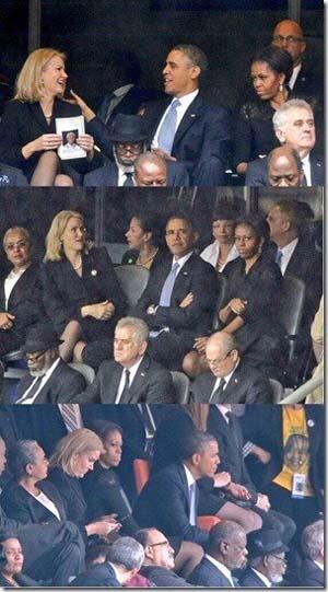 Obama Dikritik Gara-gara Foto Narsis Di Pemakaman Nelson Mandela