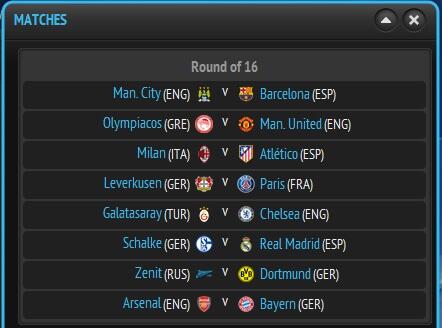 Hasil Drawing 16 Besar Liga Champion