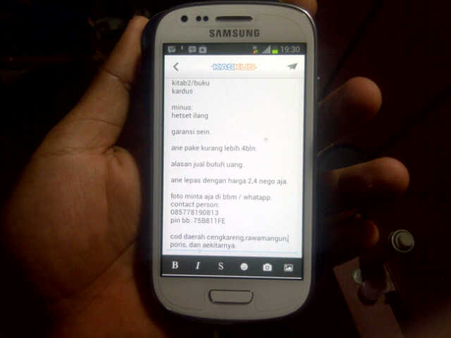 wts samsung s3 mini mulus fullset murah!!!