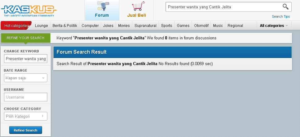 Presenter wanita yang Cantik Jelita