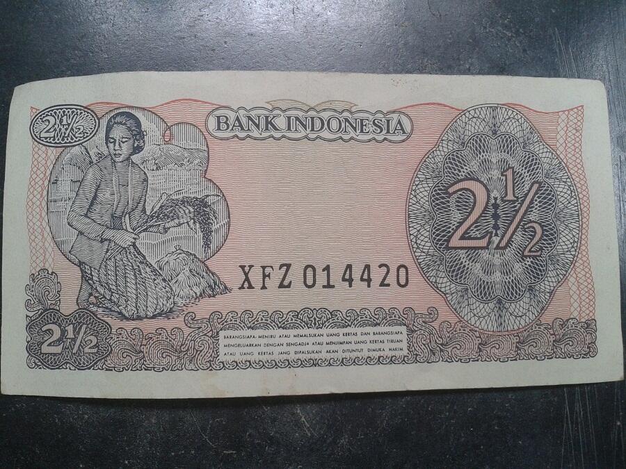 JUAL UANG KERTAS KUNO DUA SETENGAH RUPIAH / 2,5