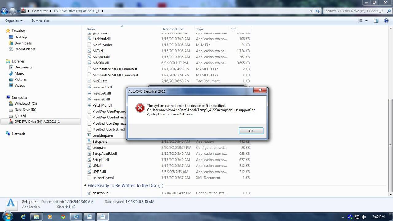 error Install AutoCAD 2011
