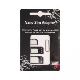 Noosy Nano Micro Sim Cutter 3in1 Function Original Adapter Tool Kit Pemotong Kartu